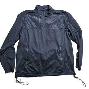 Propper Quarter Zip Pullover Mens Large Black Tactical Sleeve Patch Utility
